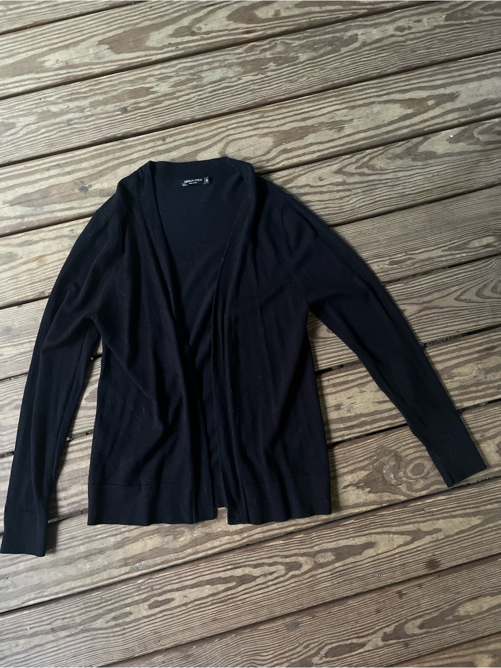 Black Open-Front Women's Cardigan Sweater